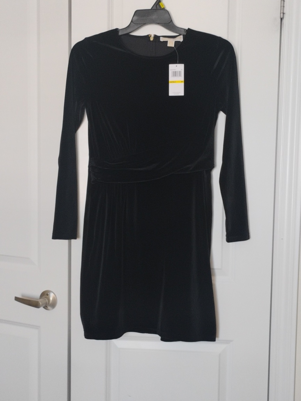 MICHAEL Michael Kors Black Velvet Long Sleeve Dress